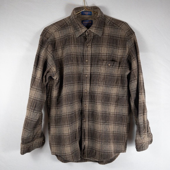 Pendleton Other - Pendleton 100% Pure Virgin Wool Flannel Button Down Heavy Elbow Medium Brown